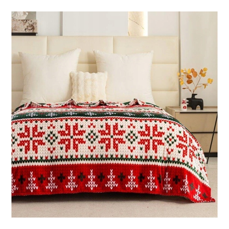 Koc Świąteczny Mikrofibra Cotton World 160x200 Grafika