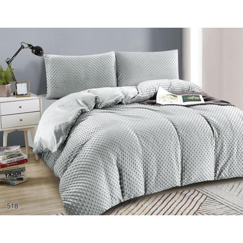 Pościel Mikrofibra Welurowa Minky 220x200 Jasny Szary