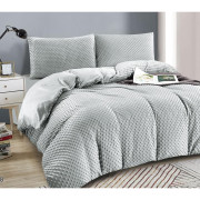 Pościel Mikrofibra Welurowa Minky 220x200 Jasny Szary