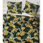 Komplet Pościeli Z Kory 100% Bawełna 220x200 Liście Monster
