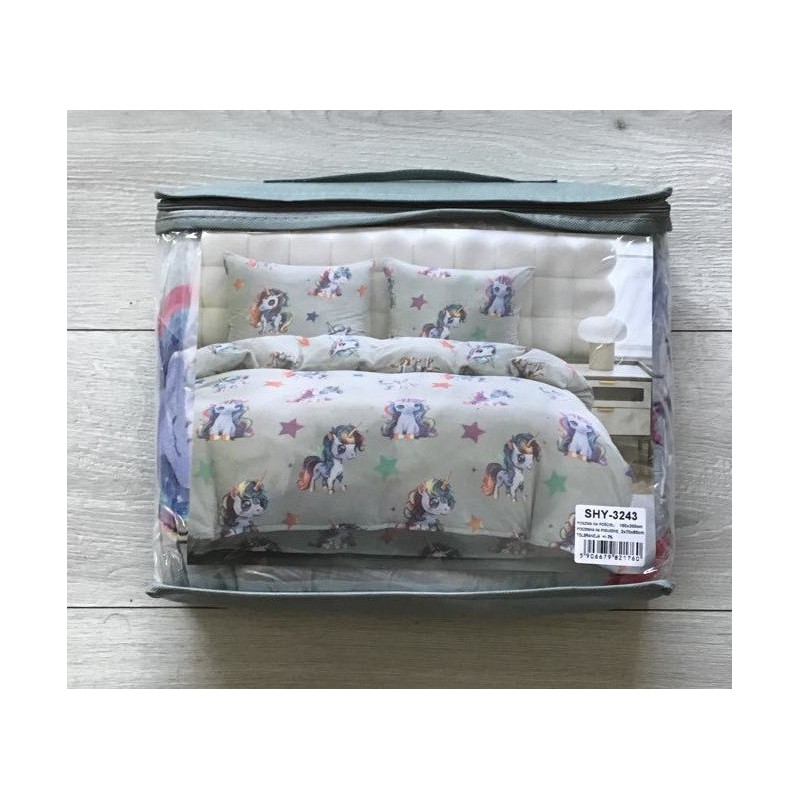 Pościel Gruba Z Mikrofibry Miś 160x200cm 3cz Jednorożce