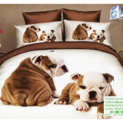 Pościel 3D Satyna Bawełniana 140/200 2cz Mopsy