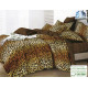Pościel 3D Satyna Bawełniana 160/200 3cz Panterka Brązowa