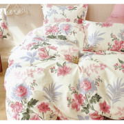 Pościel 160x200 Dwustronna Bawełna Satynowa Collection World Kwiaty
