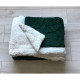 Koc Dwustronny Alpaka Sherpa 200x230cm Zielony Butelkowy Motyle