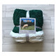 Koc Dwustronny Alpaka Sherpa 200x230cm Zielony Butelkowy Motyle