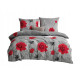 Pościel Dwustronna Bawełniana Elway 220/200 Kwiaty Czerwone