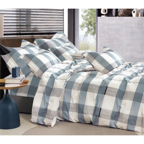 Pościel 220x200 Dwustronna Bawełna Satynowa Collection World Krata