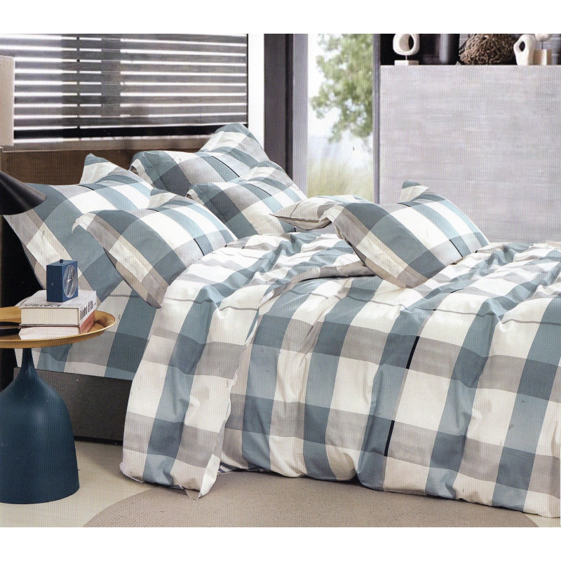 Pościel 220x200 Dwustronna Bawełna Satynowa Collection World Krata