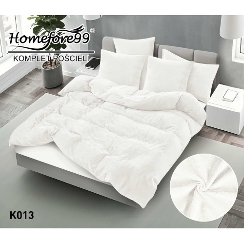 Pościel Gruba Mikrofibra Welurowa Gładka 160x200cm Biała
