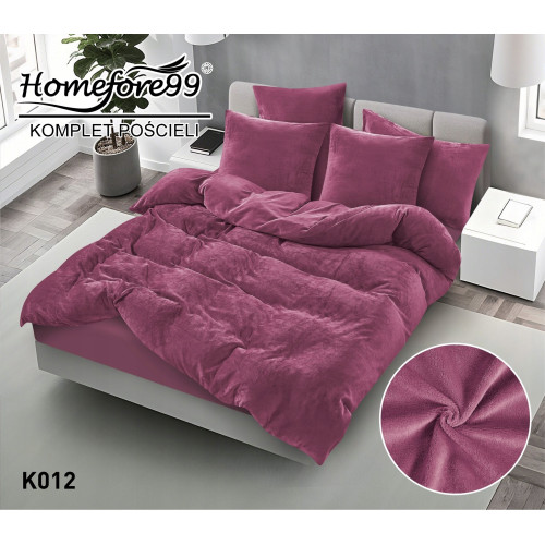 Pościel Gruba Mikrofibra Welurowa Gładka 160x200cm Amarant