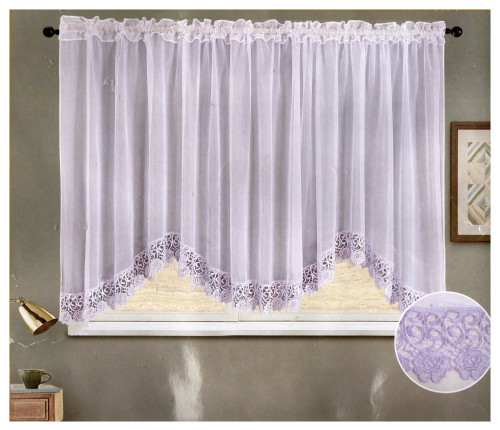 Firana Gotowa 400cmx150cm Woal Fala Biała Z Gipiurą