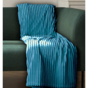 Koc 100% Mikrofibra Cotton World Tłoczony Pasy 220x200 Morski