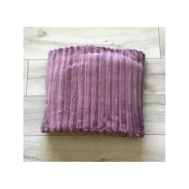 Koc 100% Mikrofibra Cotton World Tłoczony Pasy 220x200 Fioletowy