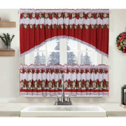 Firanka Świąteczna Kuchenna 360x100cm Kpl Z Zazdrostkami