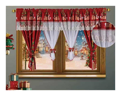 Firana Świąteczna Gotowa 400cmx155cm Merry Christmas