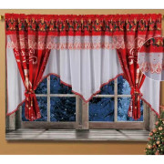 Firana Świąteczna Gotowa 400cmx155cm Boże Narodzenie Mikołaje