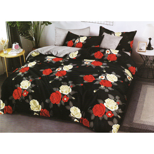 Pościel 3D Satyna Bawełniana 220/200 4cz Róże