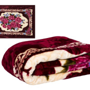 Koc Elway Gruby 160/210cm Kwiaty Bordowe