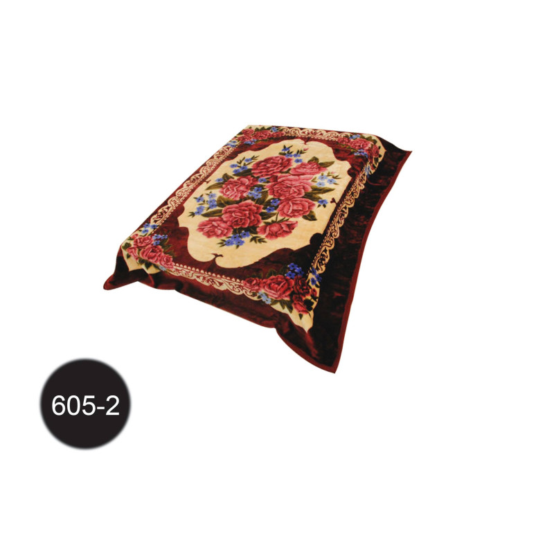 Koc Elway Gruby 160/210cm Kwiaty Bordowe