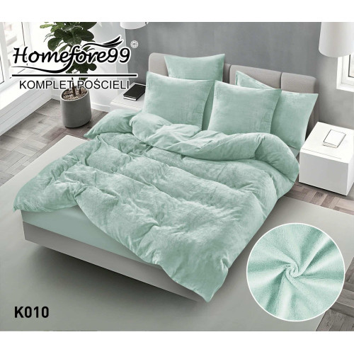 Pościel Gruba Mikrofibra Welurowa Gładka 220x200cm Miętowa
