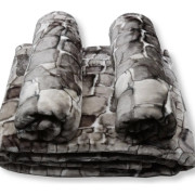 Komplet Koc Z Fotelami Gruby Kamienie Szaro Beżowe