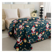 Narzuta Świąteczna Pikowana Cotton World 170x210cm Granatowa Mikołaje