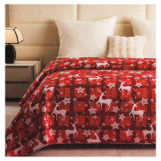 Narzuta Świąteczna Pikowana Cotton World 170x210cm Renifery Gwiazdki