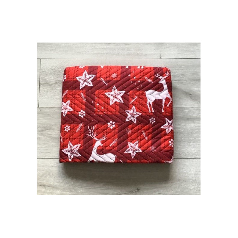 Narzuta Świąteczna Pikowana Cotton World 170x210cm Renifery Gwiazdki