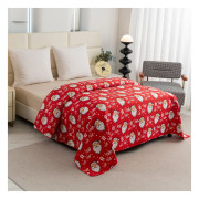 Narzuta Świąteczna Pikowana Cotton World 220x240cm Czerwona Mikołaje