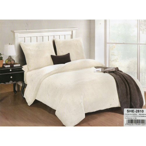 Pościel Mikrofibra Gruba Minky 160x200 Z Prześcieradłem Ekri