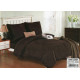 Pościel Mikrofibra Gruba Minky 160x200 Z Prześcieradłem Czekoladowa