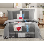 Pościel Dwustronna Bawełniana Elway 140/200 Grafika Z Kwiatem