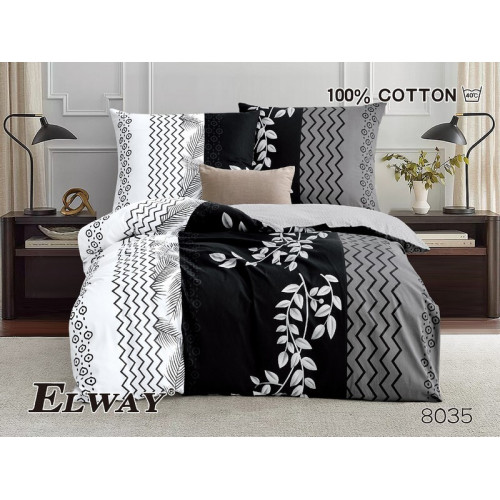 Pościel Dwustronna Bawełniana Elway 140/200 Grafika/Liście