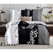 Pościel Dwustronna Bawełniana Elway 140/200 Grafika/Liście