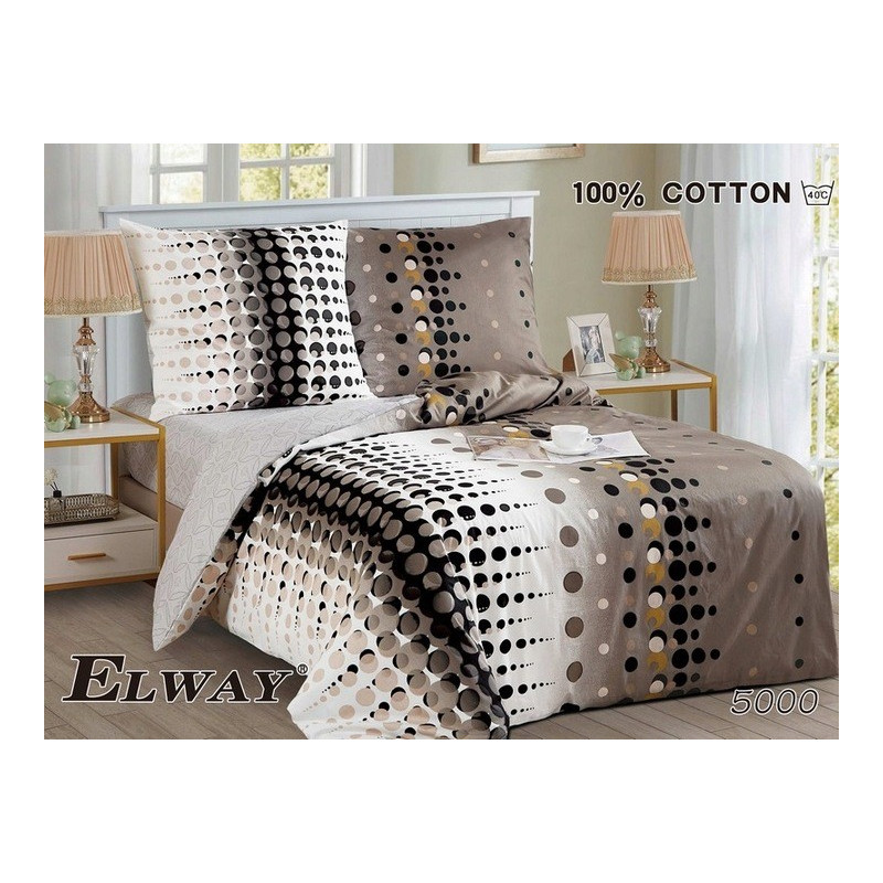 Pościel Dwustronna Bawełniana Elway 140/200 Grafika Kółeczka