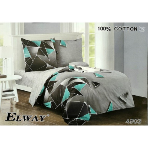 Pościel Dwustronna Bawełniana Elway 140/200 Grafika Trójkąty