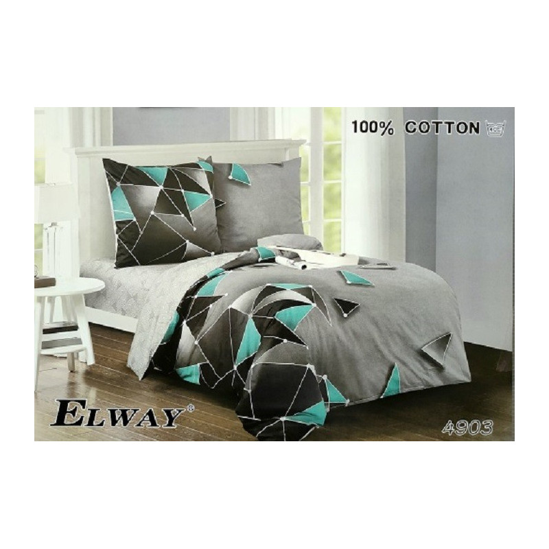 Pościel Dwustronna Bawełniana Elway 140/200 Grafika Trójkąty