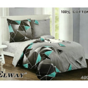 Pościel Dwustronna Bawełniana Elway 140/200 Grafika Trójkąty