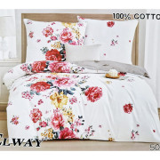 Pościel Dwustronna Bawełniana Elway 140/200 Róże Na Białym