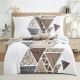 Pościel Dwustronna Bawełniana Elway 140/200 Beżowe Trójkąty