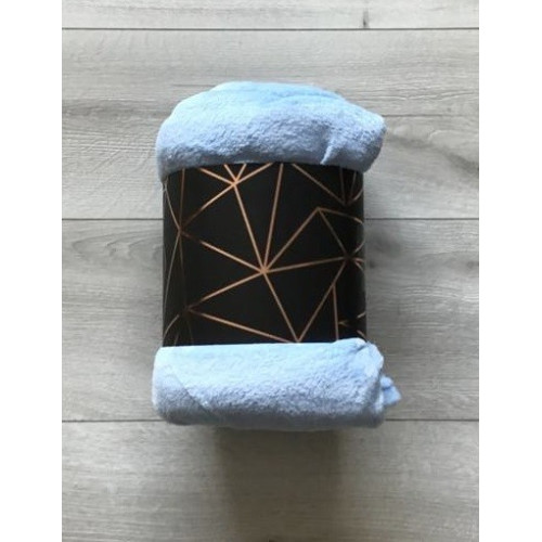 Koc Z Mikrofibry Gładki 160x200cm Jasny Niebieski