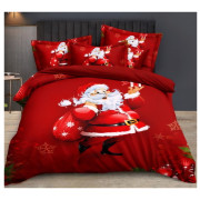 Pościel Świąteczna 3D Wzór Faktyczny 160/200 3cz Mikołaj Z Workiem