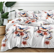 Pościel 3D Satyna Bawełniana 220/200 3cz Kolorowe Motyle