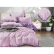 Pościel Z Dwukolorową Falbanką Satyna Bawełniana 160x200 Fioletowa