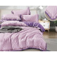Pościel Z Dwukolorową Falbanką Satyna Bawełniana 160x200 Fioletowa