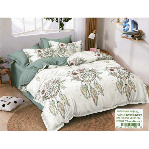 Pościel 3D Satyna Bawełniana 220/200 3cz Łapacze Snów