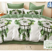 Pościel 3D Satyna Bawełniana 220/200 3cz Zielone Łapacze Snów