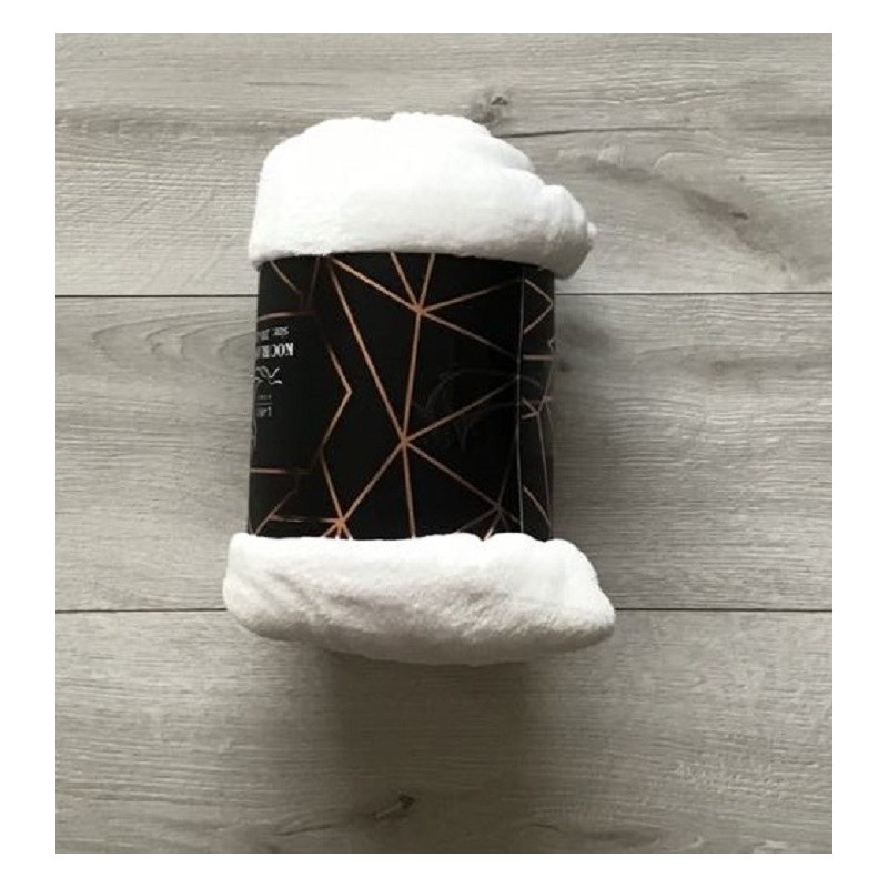 Koc Z Mikrofibry Gładki 160x200cm Biały