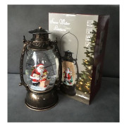 Ozdoba Świąteczna Latarnia Lampion Led Z Pozytywką Mikołaj Przy Komini...